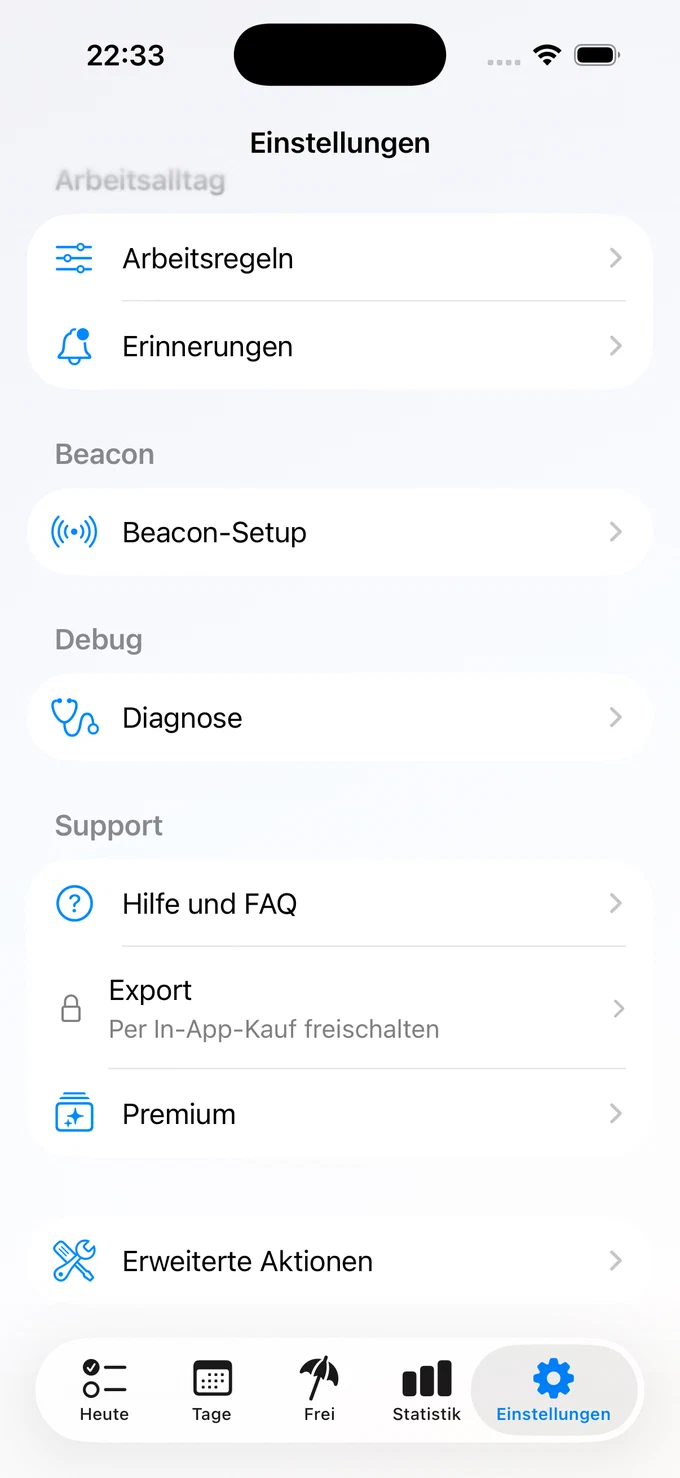 Deskit Einstellungen