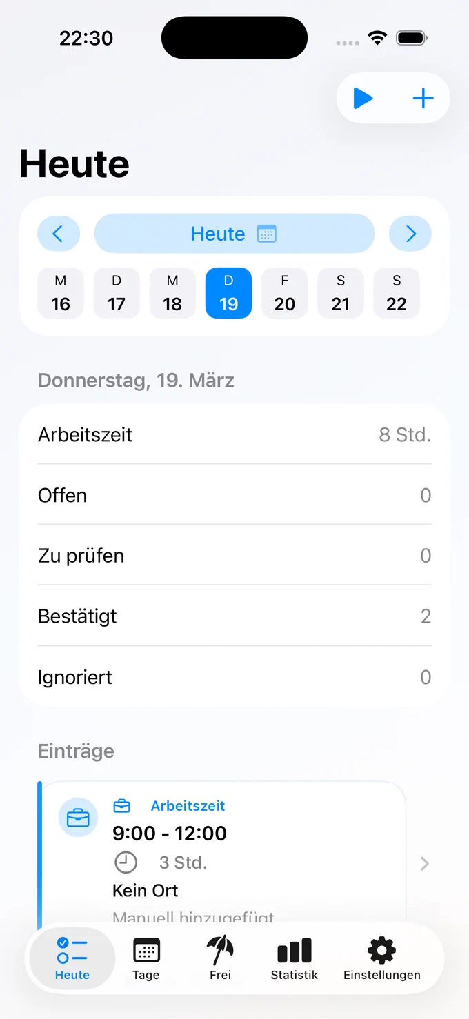 Deskit Heute-Ansicht