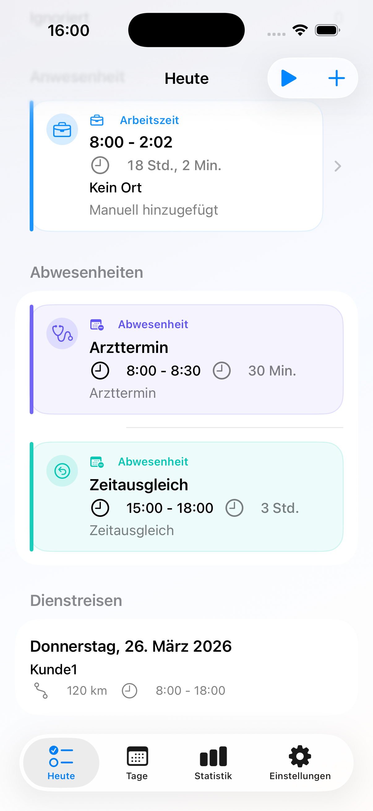 Deskit Heute-Ansicht mit Abwesenheiten